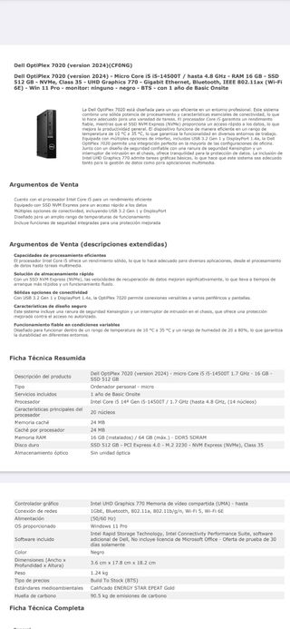 Dell OptiPlex 7020 i5 - Ordenador