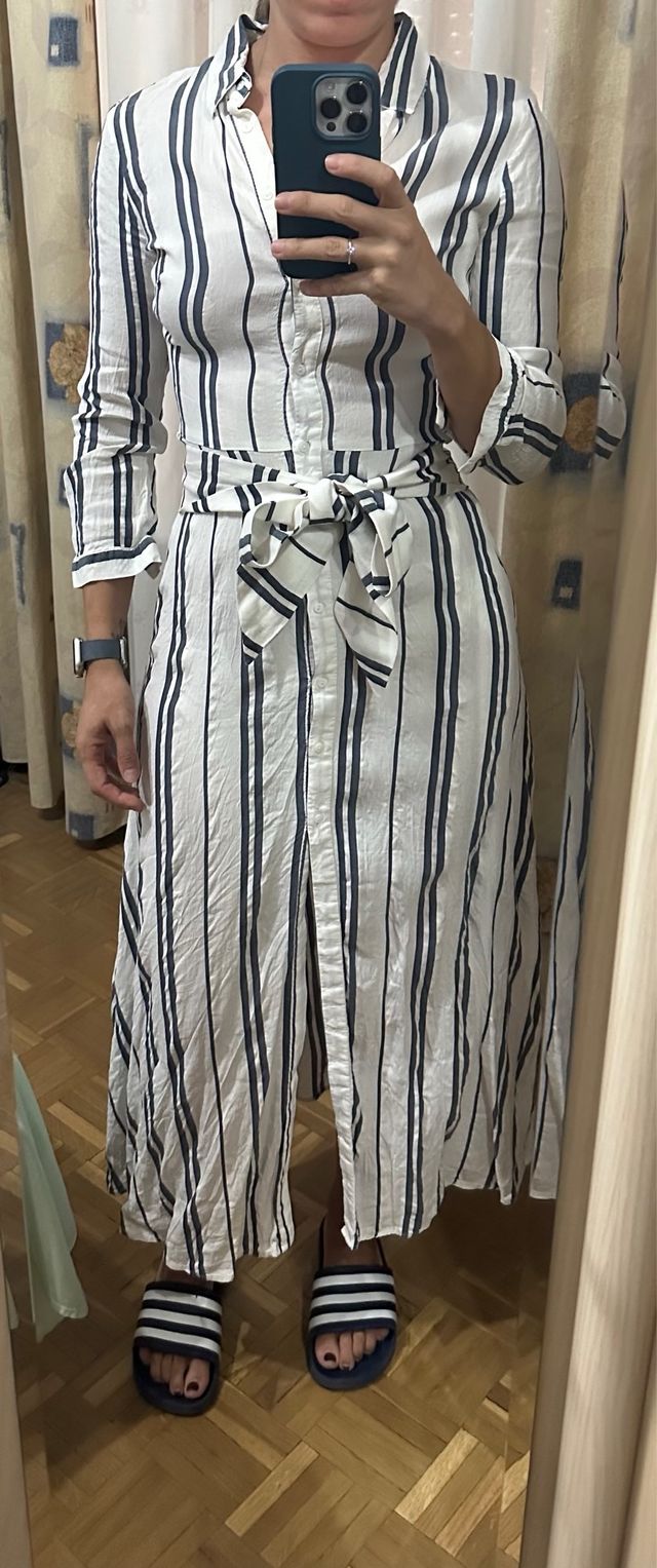 Vestido Zara rayas azul blanco