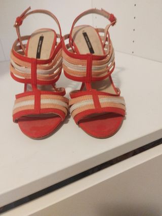 Sandalias Zara Basic coral