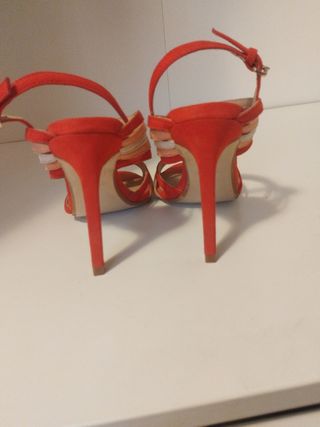 Sandalias Zara Basic coral