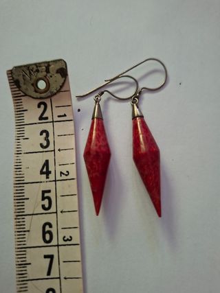 Pendientes plata  y coral