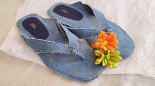 Chanclas Zara - Vaqueras azules