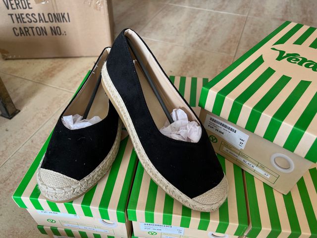 Alpargata Antelina Negra No 36 y 38