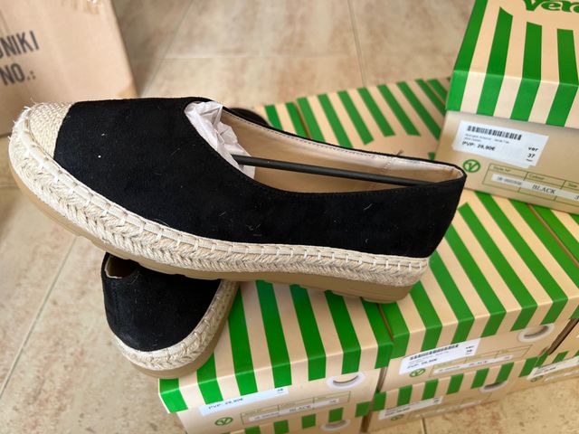 Alpargata Antelina Negra No 36 y 38