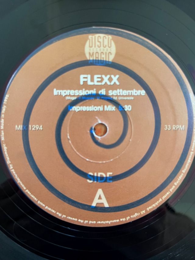 Flexx "Impressioni Di Settembre" vinile anni 90