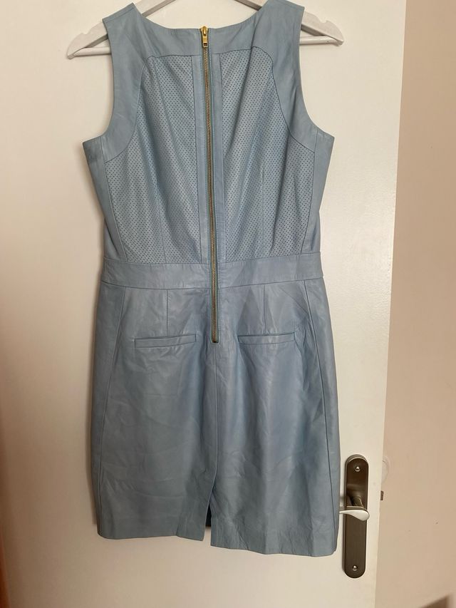 Vestido cuero azul- gris