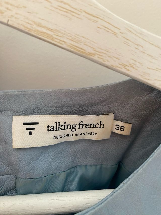 Vestido cuero azul- gris