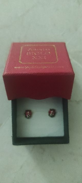 Pendientes mariquita bebé - oro, rojo