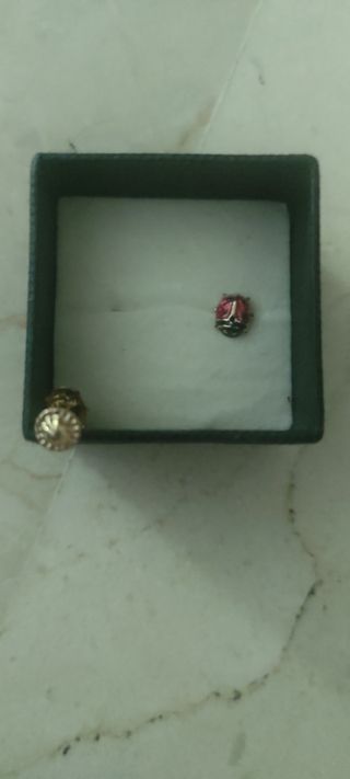 Pendientes mariquita bebé - oro, rojo