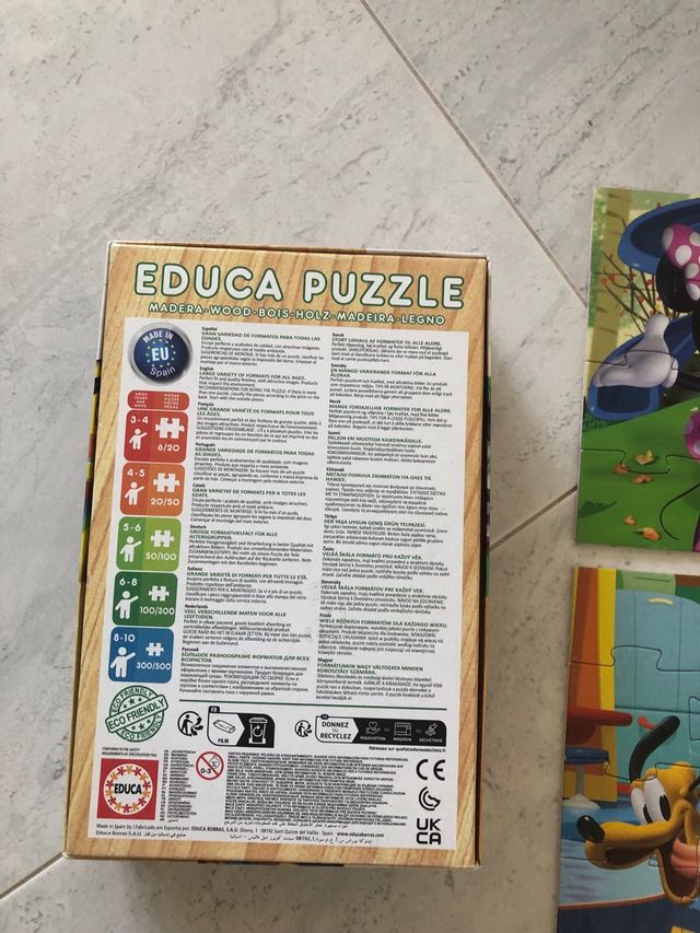 2 Puzzles Mickey Mouse Madera 16pzas