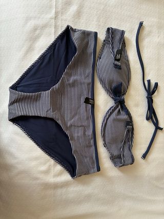 Bikini Etam Vichy azul y blanco