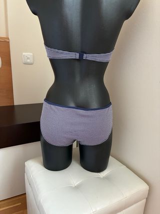 Bikini Etam Vichy azul y blanco