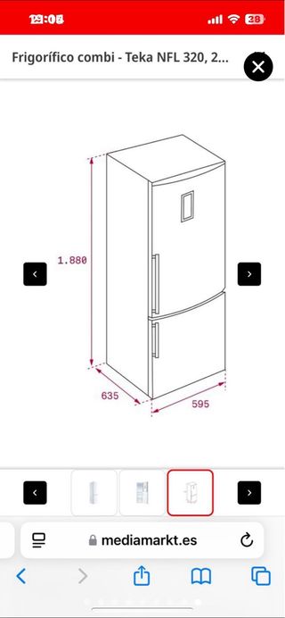 Frigorífico Teka NFL 320 - 1.88m