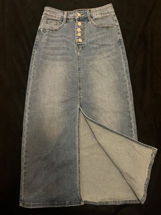 Falda vaquera larga azul