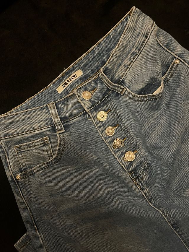 Falda vaquera larga azul