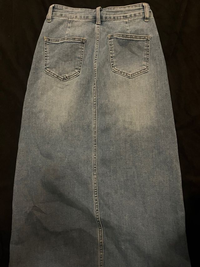 Falda vaquera larga azul