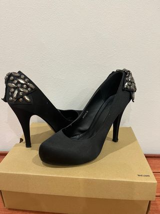 Zapatos negros fiesta- tacón