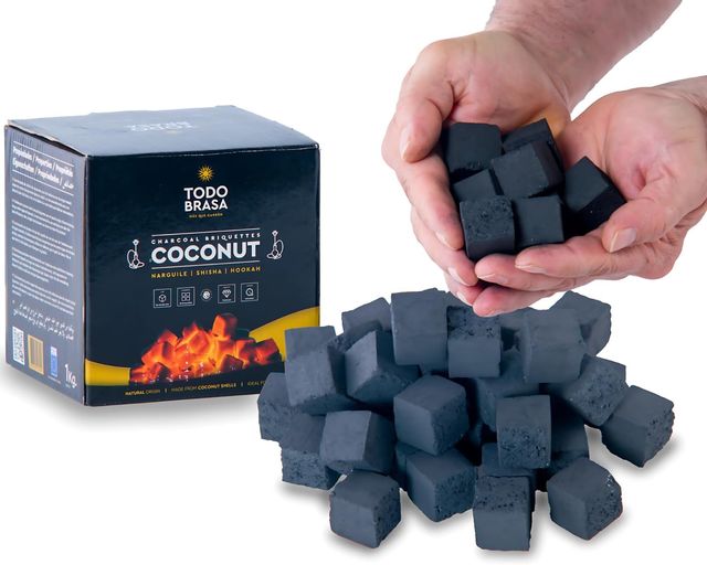 Carbón Vegetal Briquetas Coco Natural 10 Kilos