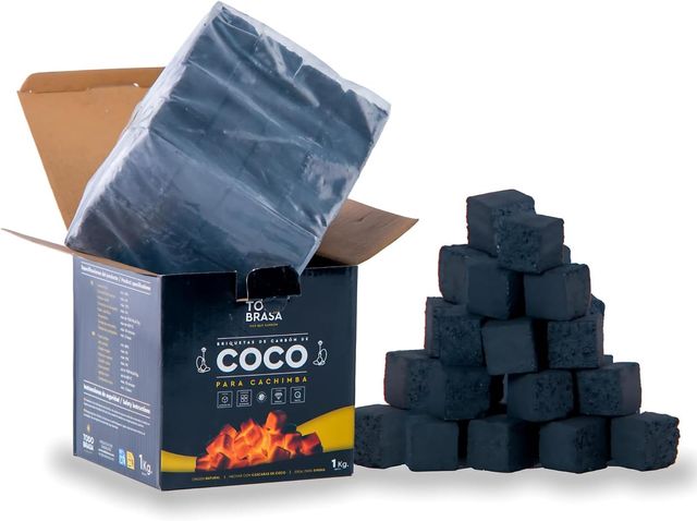Carbón Vegetal Briquetas Coco Natural 10 Kilos