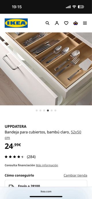 Bandeja IKEA bambú para cubiertos