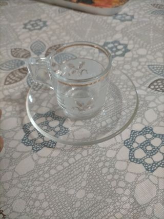 Juego café cristal 11 tazas