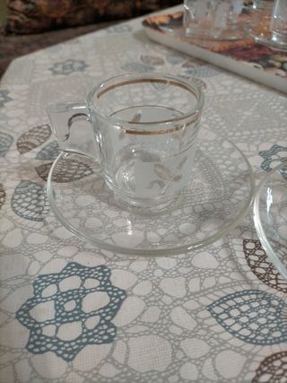 Juego café cristal 11 tazas