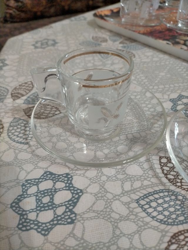 Juego café cristal 11 tazas