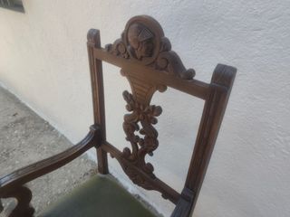 Sillón madera tallada escritorio antiguo
