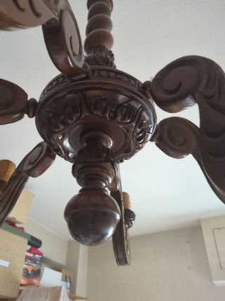 LOTE URGE venta HOY. Lámparas antigua madera talla