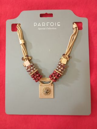 Collar Parfois dorado y rojo
