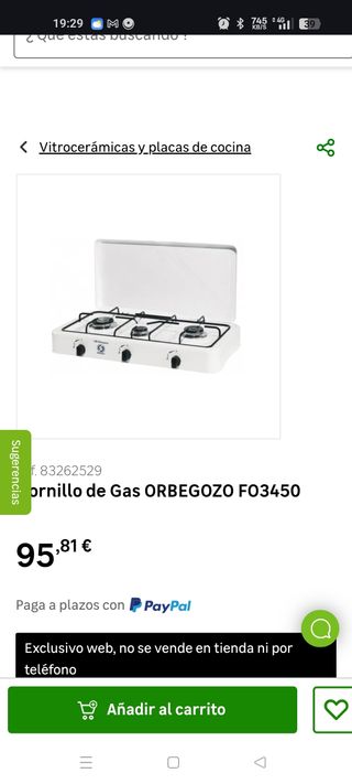 Hornillo gas Orbegozo FO 3450