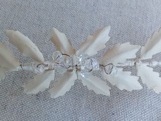 Tocado novia blanco plata