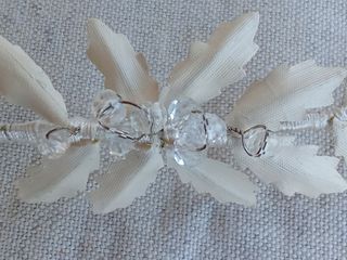 Tocado novia blanco plata