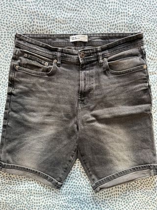Shorts vaqueros Zara grises - M