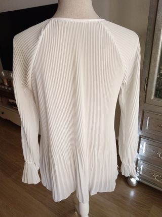 Blusa plisada blanca - Talla única