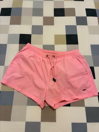Bañador Zara rosa hombre