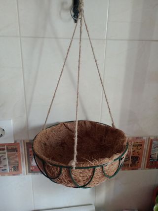 MACETA COLGANTE DE FIBRA DE COCO, NUEVA 