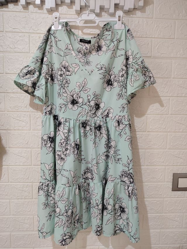 Vestido floral verde - Talla 38/40