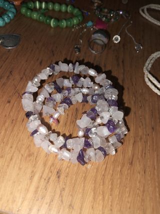 Pulsera piedras preciosas - Amatista y Cuarzo Rosa