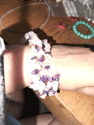 Pulsera piedras preciosas - Amatista y Cuarzo Rosa