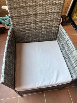 Conjunto jardín ratán gris - 3 piezas