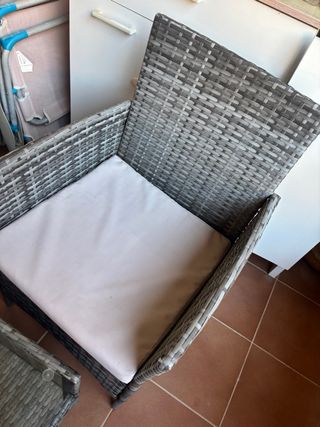 Conjunto jardín ratán gris - 3 piezas