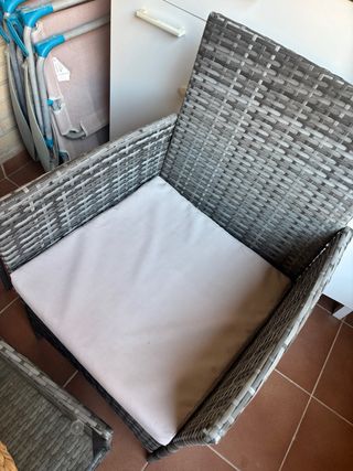 Conjunto jardín ratán gris - 3 piezas