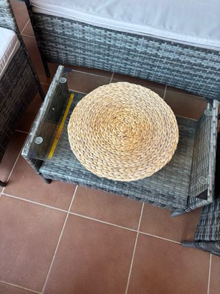 Conjunto jardín ratán gris - 3 piezas