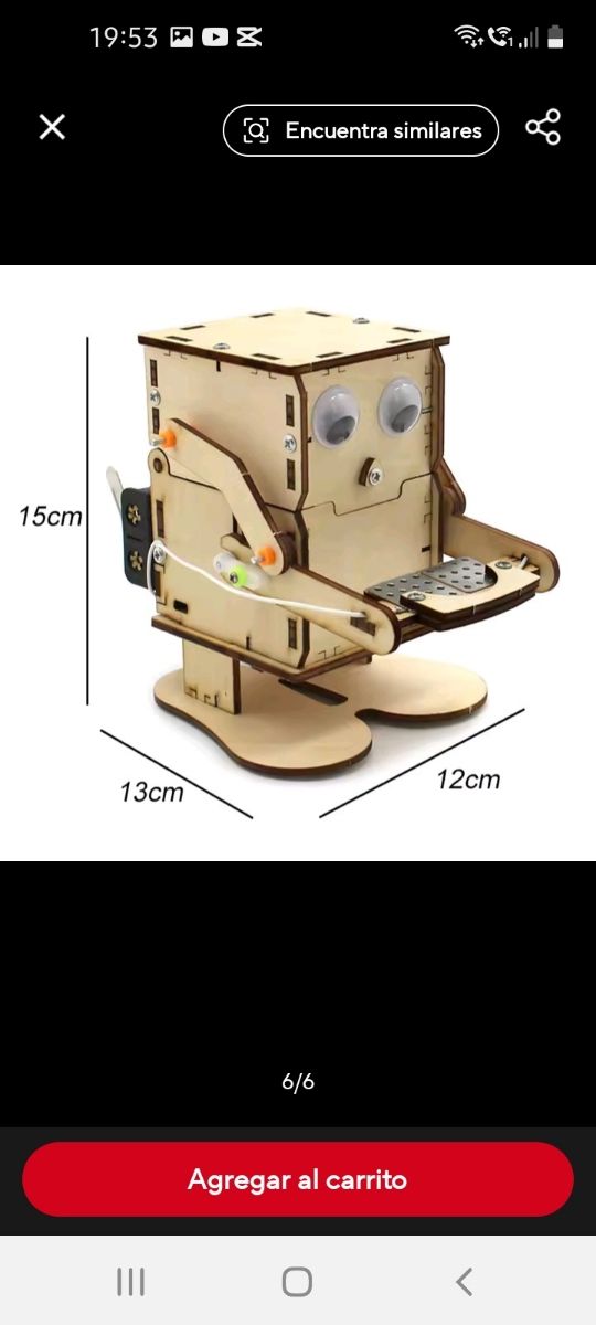 Robot hucha de madera DIY