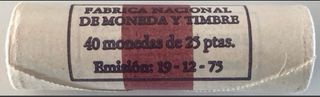 25 pts 2 cartuchos 40 monedas de 1975 *76 y 1982

