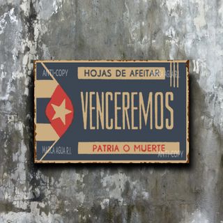 PLACA METALICA CUCHILLAS DE AFEITAR CARTEL ANUNCIO