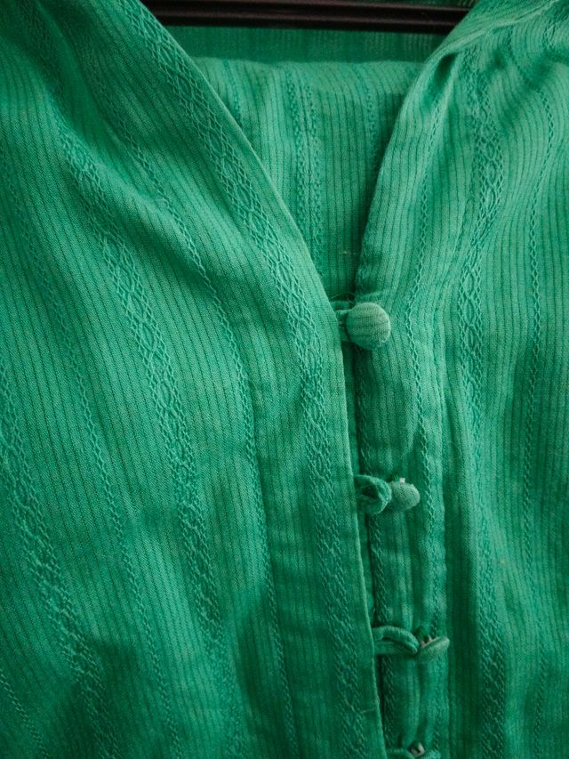 Camicia verde manica 3/4 taglia