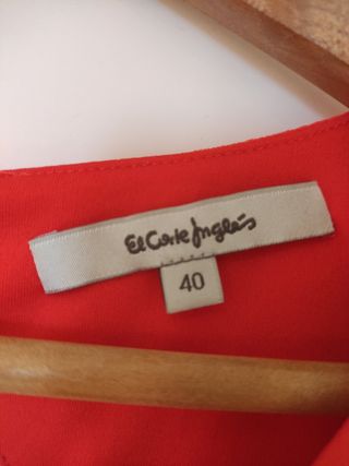 Vestido rojo El Corte Inglés - Talla 40