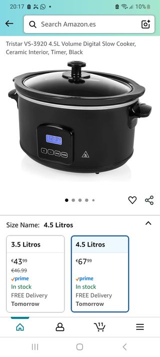 Olla de cocción lenta Tristar VS-3920 nueva